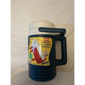90s Igloo Legend Flip Spout Water Cooler Pitcher Jug Greenish 1.9L  Half Gallon